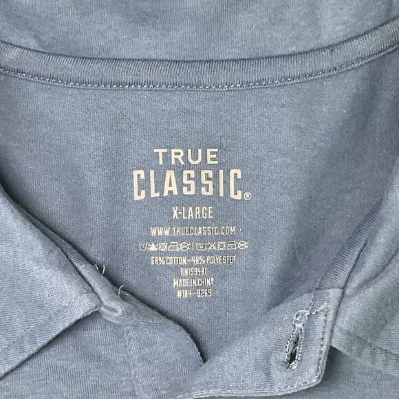 True Classic Short Sleeve Classic Polo Indigo Blue Size XL Ultra Soft - Picture 5 of 6